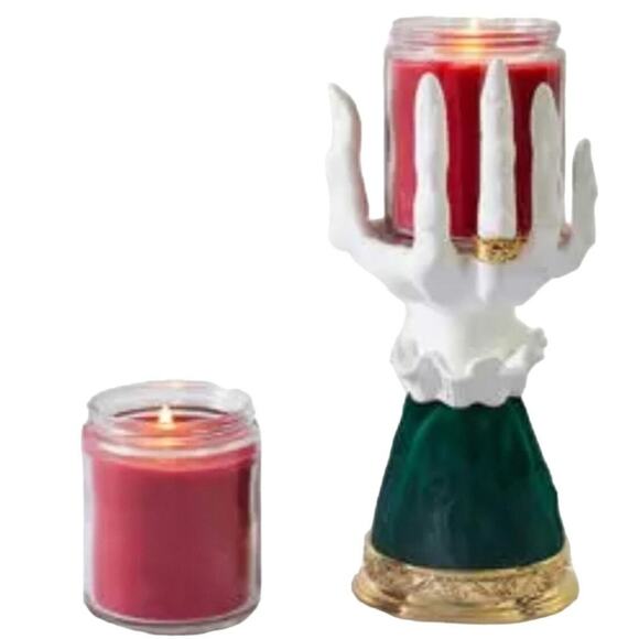HALLOWEEN WITCH HAND SINGLE WICK PEDESTAL CANDLE HOLDER BY BATH & BODY WORKS NEW - Picture 5 of 6